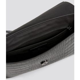   Tom Tailor Maris fekete kígyóbőr hatású női válltáska, kézitáska 28,5 × 16 cm