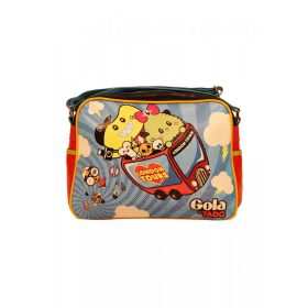   Gola női mintás fekete-piros válltáska, oldaltáska 22 x 17 x 6 cm