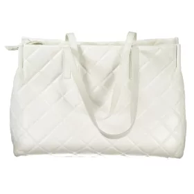 Valentino női, fehér steppelt válltáska 40 x 28 x 16 cm
