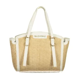   Valentino bézs-fehér raffia hatású női kézitáska 23 x 20 x 8 cm