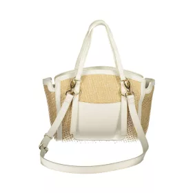   Valentino bézs-fehér raffia hatású női kézitáska 23 x 20 x 8 cm