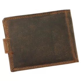   Wild átkapcsos, férfi barna bőr pénztárca bicikli lenyomattal 12,8×9,5 cm