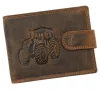 Wild átkapcsos, férfi barna bőr pénztárca traktor lenyomattal 12,8×9,5 cm