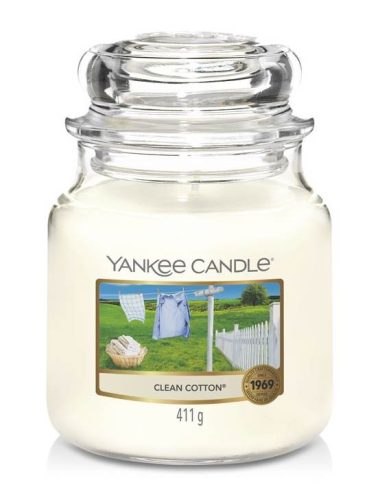 Yankee Candle Clean Cotton közepes üveggyertya