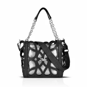   Zellia 25095  Bari fekete-ezüst női válltáska 35 x 26 x 12 cm