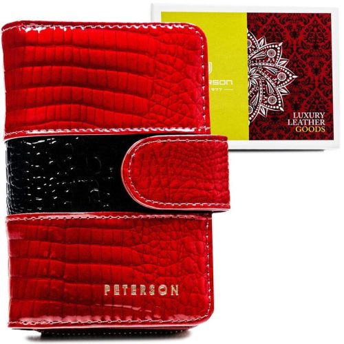 Peterson piros női bőr pénztárca 12.5 x 8.5 x 3 cm