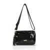 Zellia Zlb210 fekete lakk női oldaltáska, crossbody 25 x 17 x 9 cm