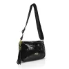 Zellia Zlb210 fekete lakk női oldaltáska, crossbody 25 x 17 x 9 cm