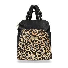   Zellia 25055 fekete-ocelot mintás női hátizsák 31 x 29 x 14,5 cm