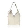 Zellia Zlb406F bézs-rosegold női válltáska, virágdíszítéssel 39 x 32 x 17 cm