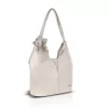 Zellia Zlb406F bézs-rosegold női válltáska, virágdíszítéssel 39 x 32 x 17 cm