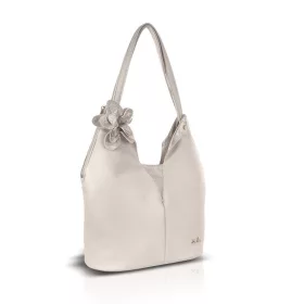   Zellia Zlb406F bézs-rosegold női válltáska, virágdíszítéssel 39 x 32 x 17 cm