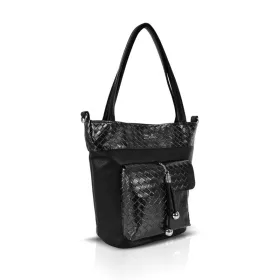   Zellia Zlb446 fekete női válltáska, shopper 30 x 35 x 15 cm