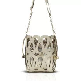   Zellia 26040 bézs-arany női bucketbag, oldaltáska 23 x 20 x 8 cm