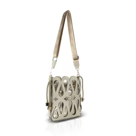   Zellia 26040 bézs-arany női bucketbag, oldaltáska 23 x 20 x 8 cm