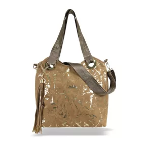   Zellia Zlb185 camel-arany márvány mintázatú női válltáska 32 X 31 X 11 Cm