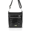 Zellia Zlb429 fekete, lakk női oldaltáska, crossbody 28 x 25 x 8,5 cm