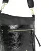 Zellia Zlb429 fekete, lakk női oldaltáska, crossbody 28 x 25 x 8,5 cm