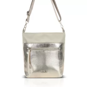   Zellia Zlb429 bézs-arany női oldaltáska, crossbody 28 x 25 x 8,5 cm