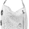 Zellia Zlb180 fehér-ezüst női válltáska, oldaltáska 34 x 27 x 11 cm