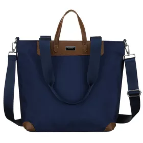   Peterson Ptn Cty-16-2256 sötétkék-konyakbarna női shopper, vállpánttal 40 x 32 x 14 cm
