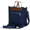 Peterson Ptn Cty-16-2256 sötétkék-konyakbarna női shopper, vállpánttal 40 x 32 x 14 cm
