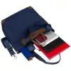 Peterson Ptn Cty-16-2256 sötétkék-konyakbarna női shopper, vállpánttal 40 x 32 x 14 cm