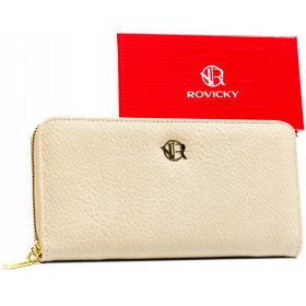   Rovicky nagyméretű női bézs rostbőr divat pénztárca 20 x 10 cm