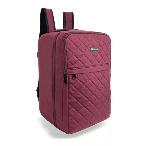 Zellia Hz-104 bordó WizzAir Ryanair kézipoggyász hátizsák  - steppelt - vízlepergetős  40 X 25 X 20 Cm