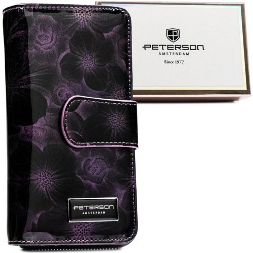 Peterson lila női bőr pénztárca 16.5 x 9 x 3 cm