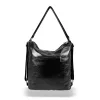 Zellia 24157 fekete-ezüst női válltáska, hátitáska 31 x 31 x 13 cm
