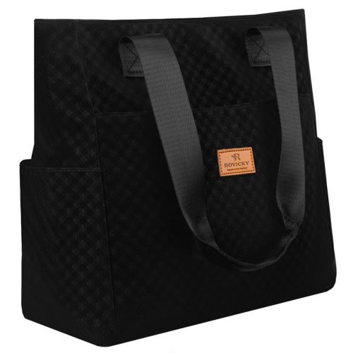 Rovicky R-Tz-01-2363 Black W02 fekete mintás shopper táska 30 x 28 x 15 cm