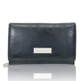   Jennifer Jones közepes méretű, női, fekete színű rostbőr pénztárca