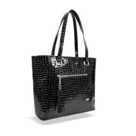   Zellia Td57 fekete krokodil mintás női válltáska 35 × 30 × 12 cm