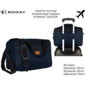   Rovicky R-Tl15608-2509 sötétkék kézipoggyász, utazótáska 40 X 25 X 20 Cm