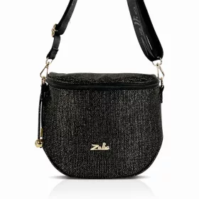   Zellia Zlb12 Shimmer fekete női patkótáska, oldaltáska 34 x 29 x 14 cm