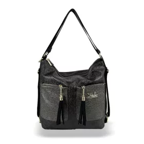   Zellia 24157 fekete-grafit női válltáska, hátizsák 31 x 31 x 13 cm
