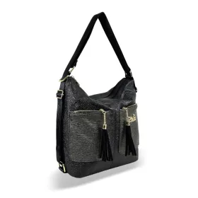   Zellia 24157 fekete-grafit női válltáska, hátizsák 31 x 31 x 13 cm