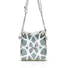 Zellia 25096 fehér-kék női oldaltáska, bucket bag 23 x 19,5 x 7,5 cm