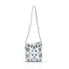 Zellia 25096 fehér-kék női oldaltáska, bucket bag 23 x 19,5 x 7,5 cm