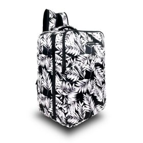   Zellia Hz-104 A2041 F fekete-fehér növény mintás WizzAir Ryanair kézipoggyász hátizsák -vízlepergetős - 40 x 25 x 20 cm