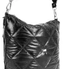 Zellia Zvn23015 női fekete-steppelt vízlepergetős oldaltáska 24 x 21 x 12 cm