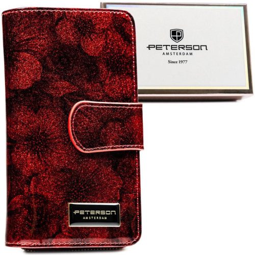 Peterson piros női bőr pénztárca 16.5 x 9 x 3 cm