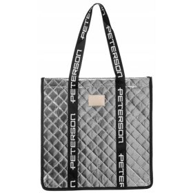   Peterson steppelt, női ezüst színű válltáska, shopper 42×41,5 cm