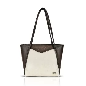   Zellia ZVN26007 barna-bézs női válltáska, shopper 40 x 27 x 14 cm