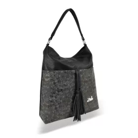   Zellia 21031 fekete-szürke női válltáska 41 x 38 x 10,5 cm