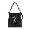 Zellia C156 női fekete steppelt válltáska 38 x 35 x 12 cm 