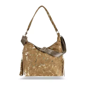   Zellia Zlb251 camel- arany márvány mintázatú, női válltáska 34 X 29 X 14 Cm