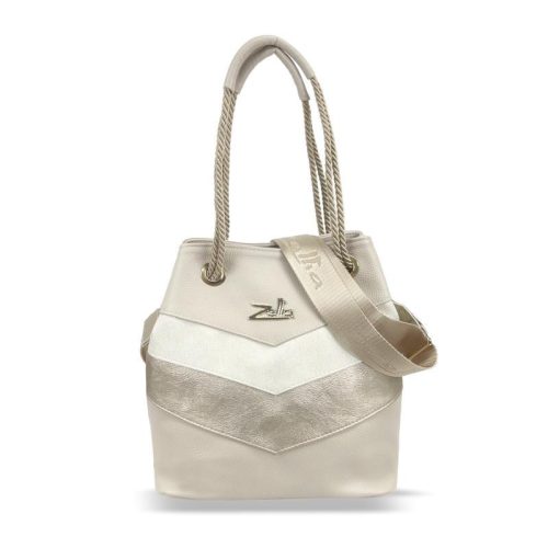 Zellia 24056 bézs- arany női válltáska 29 X 27 X 16 cm