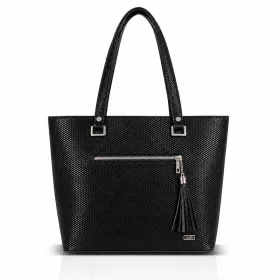   Zellia TD57 Ryz fekete merev női válltáska 35 x 30 x 12 cm